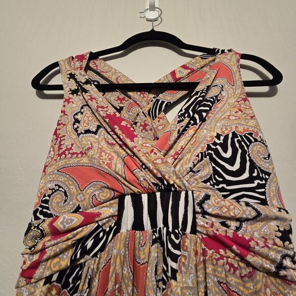 Soma Dress Floral Maxi Dress Womens SM Animal Print Bra Surplice Stretch Boho - Picture 5 of 11